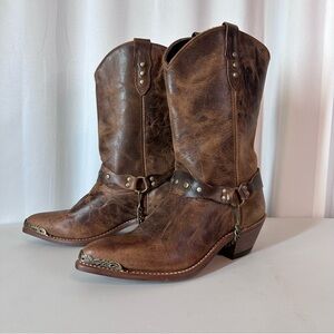 Abilene Boot Co. Distressed Brown Heeled Boots